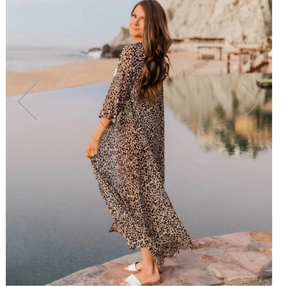 Pink Lily The Cabo Leopard Kimono